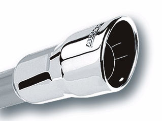 Picture of 3in Inlet 4.25in Round Rolled Angle Cut x 4in Long Universal Exhaust Tips