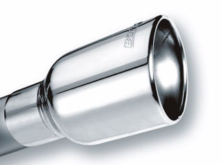 Picture of Universal Polished Tip Single Oval Rolled Angle-Cut w/Clamp (inlet 2 1/2in. Outlet 4 1/4 x 3 1