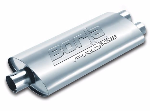 Picture of Universal Center/Dual Oval 2.5in In/Dual 2.5in Out 19in x 4in x 9.5in Notched PRO-XS Muffler