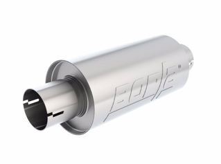 Picture of Universal Pro-XS Round S-Type 2.5in Inlet/Outlet Center/Center Notched Muffler