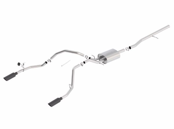 Picture of 14 Silv/Sierra 1500 C/B Touring Exh/2.75in in muff 2.25inout 4inTIp SS Rear Exit-Black Chrome