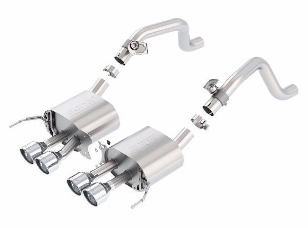 Picture of 14-15 Chevy Corvette C7 w/ AFM w/o NPP S Type Rear Section Exhaust Quad Rd RL Tips
