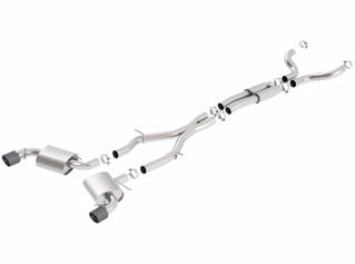 Picture of 16-17 Chevy Camaro 6.2L 4.5in Carbon Fiber Tips Single Split Exit S-Type Catback Exhaust