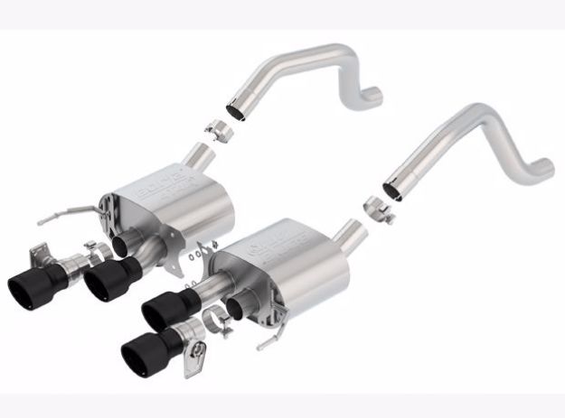 Picture of 2015+ Chevy Corvette C7 Z06 6.2L Axle Back ATAK Exhaust Black Quad Tips w/o AFM w/ NPP