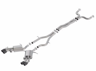Picture of 16-18 Cadillac CTS-V 6.2L V8 2.75in Diameter S Type Catback Exhaust w/ Valves Black Chrome Tip