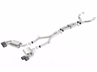 Picture of 16-17 Chevy Camaro 6.2L 4in Dual Carbon Fiber Tips Dual Split Exit S-Type Catback Exhaust