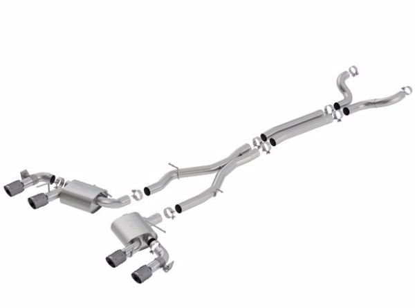 Picture of 17-18 Chevrolet Camaro ZL1 6.2L V8 S Type Catback Exhaust w/ Dual Mode Valves CF Black Anod