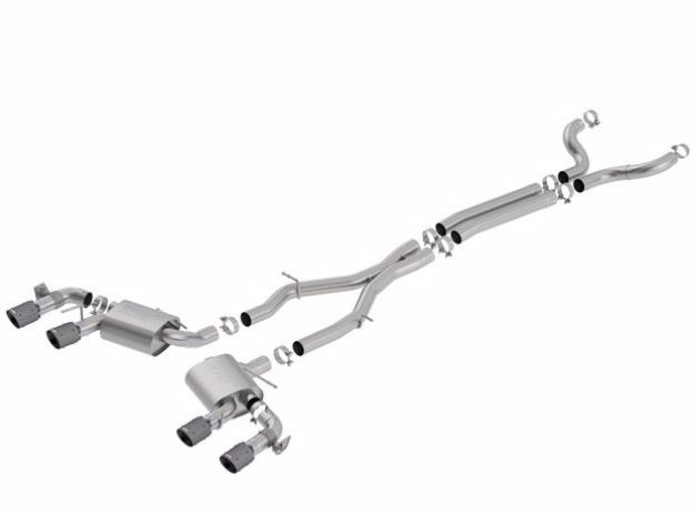Picture of 17-18 Chevrolet Camaro ZL1 6.2L V8 S Type Catback Exhaust w/ Dual Mode Valves CF Black Anod