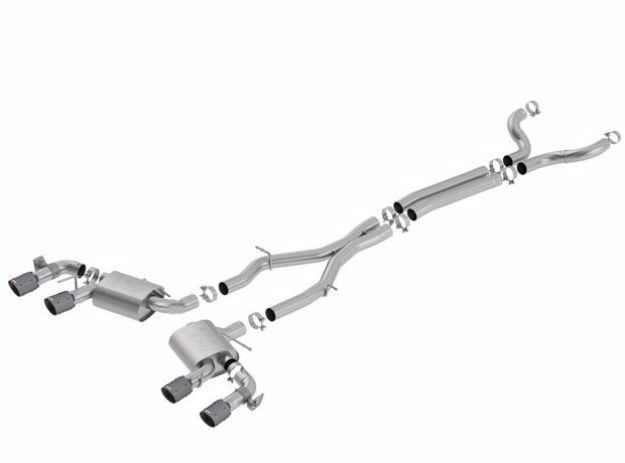 Picture of 17-18 Chevrolet Camaro ZL1 6.2L V8 Atak Catback Exhaust w/ Dual Mode Valves CF Black Anod