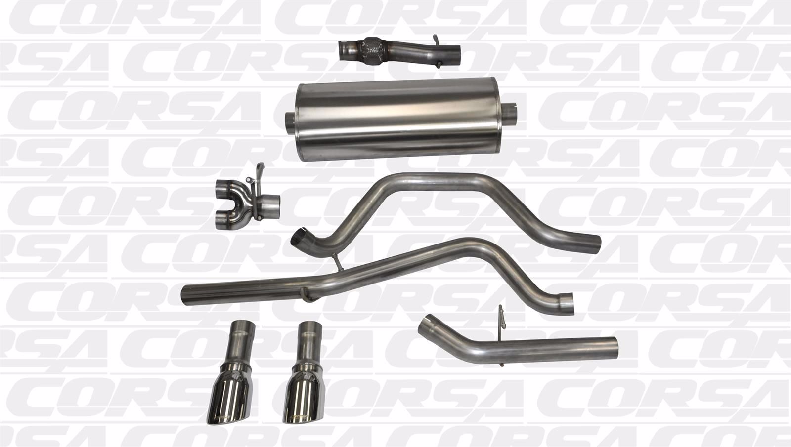 Corsa Exhaust Cat-Back For 2014-2018 GMC Sierra 1500 Regular Cab/Standard Bed 5.3L V8 - Driven 2014 Gmc Sierra 1500 Cat Back Exhaust