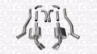 Picture of Corsa Exhaust Cat-Back + X-Pipe For 2010-2015 Chevrolet Camaro SS Coupe 6.2L V8