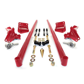 Picture of 2011-2016 Chevrolet / GMC 70 Inch Bolt On Traction Bars 4 Inch Axle Diameter Candy Red HSP Diesel