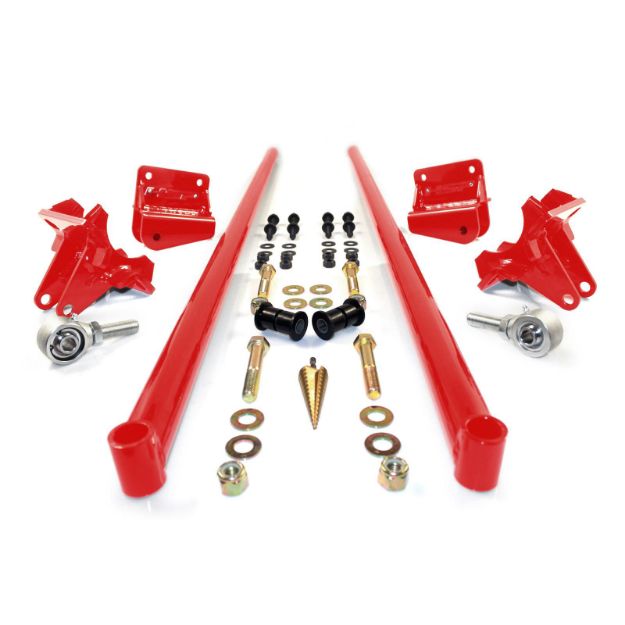 Picture of 2011-2016 Chevrolet / GMC 70 Inch Bolt On Traction Bars 4 Inch Axle Diameter Blood Red HSP Diesel