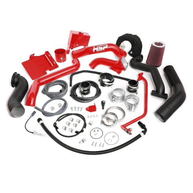 Picture of 2011-2012 Chevrolet / GMC Over Stock Twin Kit No Turbo Factory Battery Location Blood Red HSP Diesel