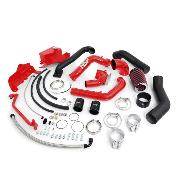 Picture of 2007.5-2010 Chevrolet / GMC Over Stock Twin Kit No Turbo Factory Battery Location Blood Red HSP Diesel