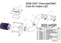 Picture of 2006-2007 Chevrolet / GMC Cold Air Intake Dark Grey HSP Diesel