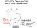 Picture of 2001-2004 Chevrolet / GMC Stock Turbo Inlet Horn Orange HSP Diesel