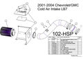 Picture of 2001-2004 Chevrolet / GMC Cold Air Intake Orange HSP Diesel