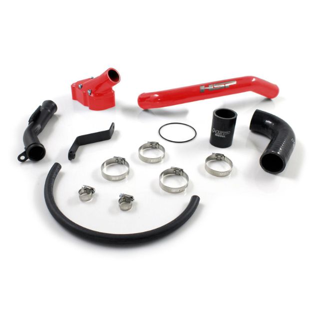 Picture of 2006-2010 Chevrolet / GMC Billet Thermostat Housing Kit Blood Red HSP Diesel