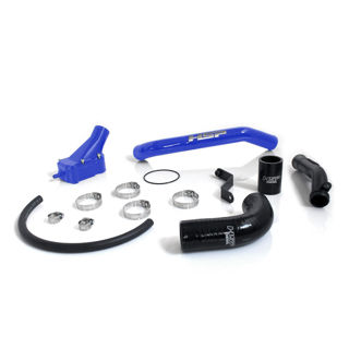Picture of 2006-2010 Chevrolet / GMC Billet Thermostat Housing Kit W/ Coolant return Candy Blue HSP Diesel
