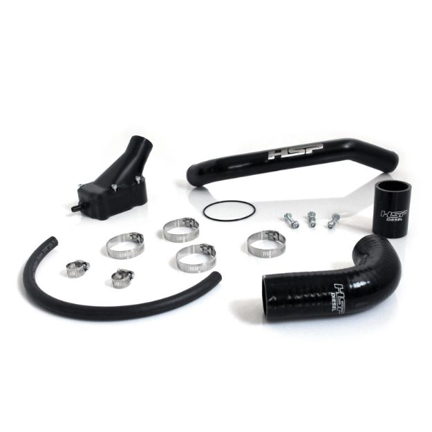 Picture of 2001-2005 Chevrolet / GMC Billet Thermostat Housing Kit W/ Coolant return Satin Black HSP Diesel