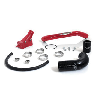 Picture of 2001-2005 Chevrolet / GMC Billet Thermostat Housing Kit W/ Coolant return Candy Red HSP Diesel