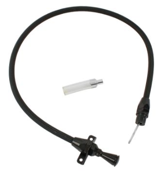Show details for Lokar Hi-Tech Flexible Braided Stainless Transmission Dipstick - Black Picture of Lokar Hi-Tech Flexible Braided Stainless Transmission Dipstick - Black